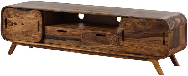 TV-Board Sheesham 173x40x48 dunkelbraun lackiert MAILAND #226