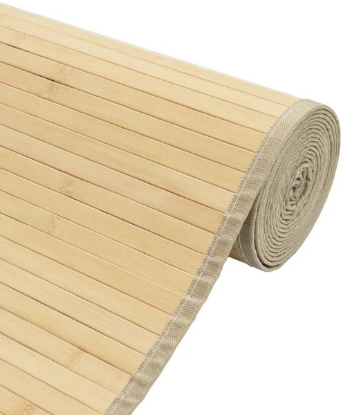 vidaXL Teppich Rechteckig Hell Natur 70x200 cm Bambus 376873 Bild 4