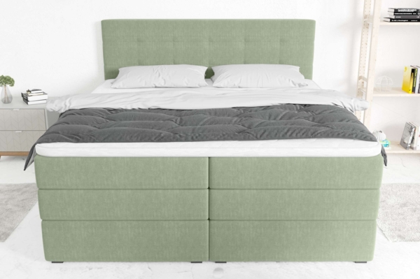 99rooms Dante Boxspringbett Strukturstoff INARI Minze Taschen-Federung 160x200 cm Bild 6