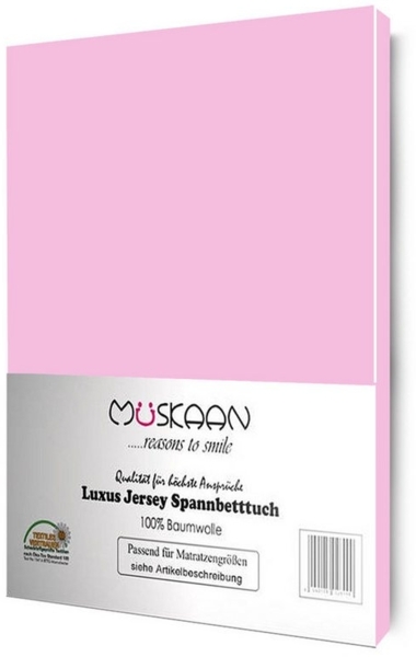 Müskaan Spannbettlaken Jersey Spannbettlaken, Baumwolle, (1 Stück), mit Gummizug