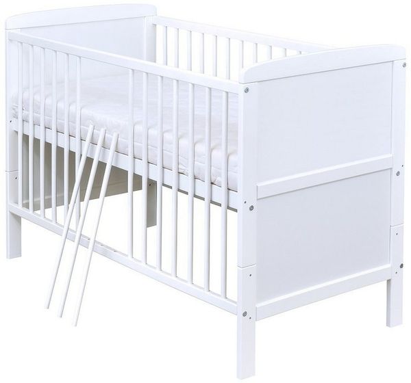 Baby-Delux Babyzimmer-Komplettset Babyzimmer 140x70 weiß Komplettset, (13-tlg), Babybett Wickelkommode Bettwäsche Set Komplettzimmer