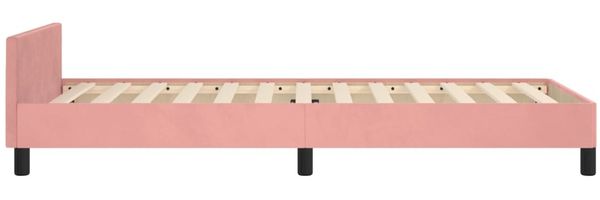 vidaXL Bettgestell mit Kopfteil ohne Matratze Rosa 80x200 cm Samt 347542 Bild 6