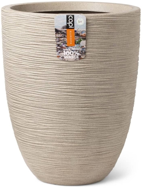 Capi Vase Waste Rib Elegant Niedrig 34x46 cm Terrazzo Beige 445482