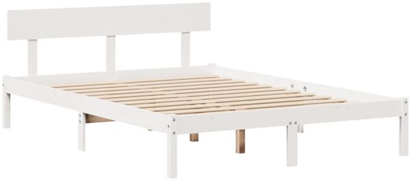 vidaXL Massivholzbett ohne Matratze Weiß 120x200 cm Kiefernholz 3306618 Bild 7