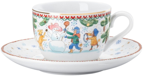Hutschenreuther Cappuccinotasse Sammelserie 2025 Weihnachtsspiele Cappuccinotasse 2tlg, Porzellan