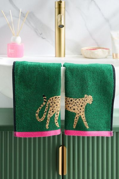 Next Handtuch 2er-Set Waschlappen aus 100 % Baumwolle, Gepard, (2-St)