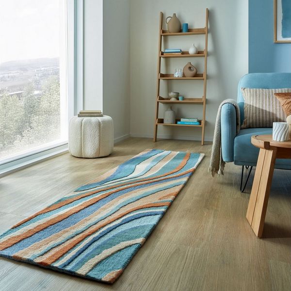 FLAIR RUGS Wollteppich Abstract Flow, rechteckig, Höhe: 10 mm, Abstract Swirl Teppich