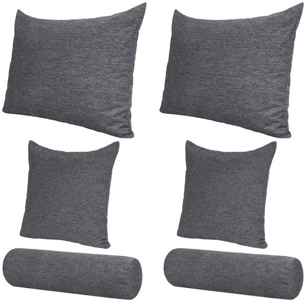 Selfitex Sofakissen 6-tlg. Kissen Set, 2x großes Kissen/2x kleines Kissen/2x Nackenrolle, (6er Set, 2x 60x80 cm, 2x 50x50 cm, 2x 19x65 cm), für Sofa, Couch, Bett oder als Polster jeglicher Art Bild 3