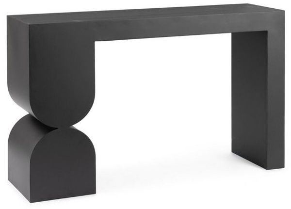 Konsole Eichara aus Metall und Glas, modern, schwarz, 120 cm breit, pflegeleicht Bild 4