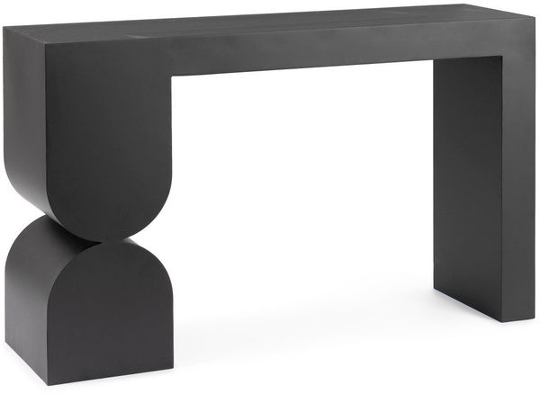 Konsole Eichara aus Metall und Glas, modern, schwarz, 120 cm breit, pflegeleicht Bild 5