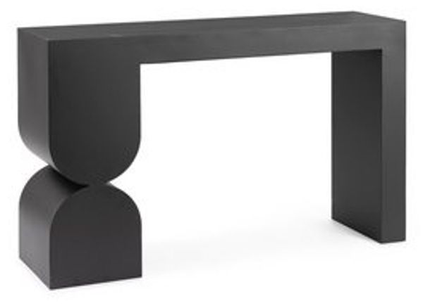 Konsole Eichara aus Metall und Glas, modern, schwarz, 120 cm breit, pflegeleicht Bild 6