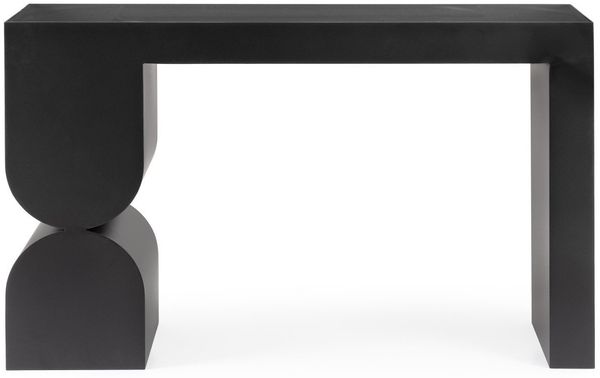 Konsole Eichara aus Metall und Glas, modern, schwarz, 120 cm breit, pflegeleicht Bild 2