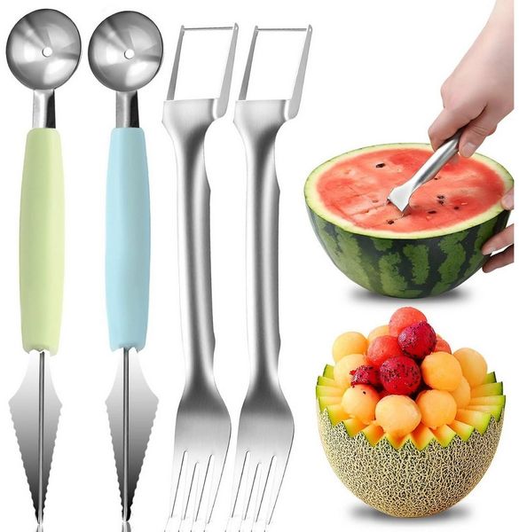 TUWENA Obstschneider Melonenschneider 4 STK, Wassermelonen Drachenfrucht Obst Schneider, (4-tlg)