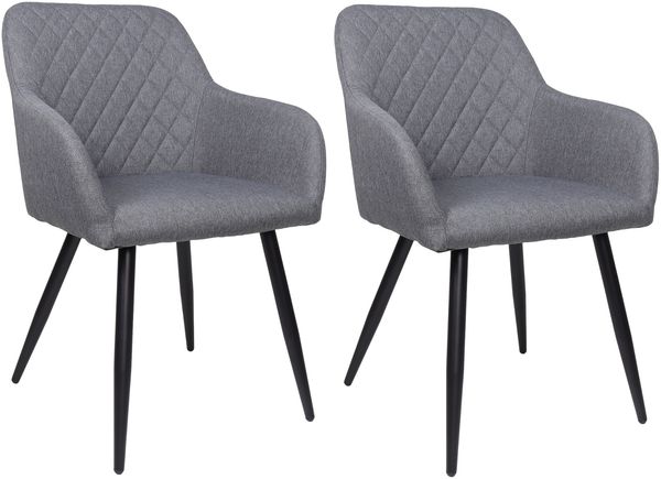 ALBATROS Esszimmerstühle 2er Set SILA, Grau - Modern und Stilvoll, bequemer Polsterstuhl - Eleganter Küchenstuhl, Stuhl Esszimmer oder Esstisch Stuhl im Retro-Look