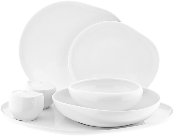 Geschirr-Set Wave-Style aus hochwertigem Porzellan - 27-teilig für 6 Personen