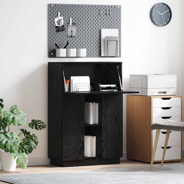 vidaXL Schreibtisch Schwarz Eichen-Optik 71.5 x 31.5 x 106.5 cm 869483