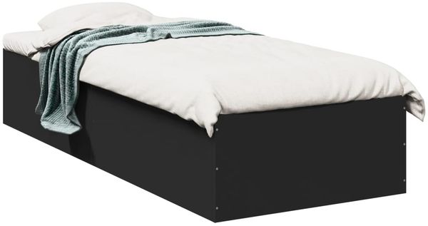 vidaXL Bettgestell Schwarz 90x190 cm Holzwerkstoff 3281064