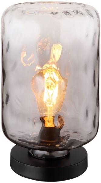 Tischleuchte, schwarz, Glas rauch, H 32,5 cm Bild 1