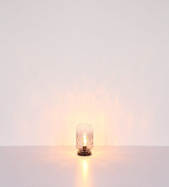 Tischleuchte, schwarz, Glas rauch, H 32,5 cm Bild 6