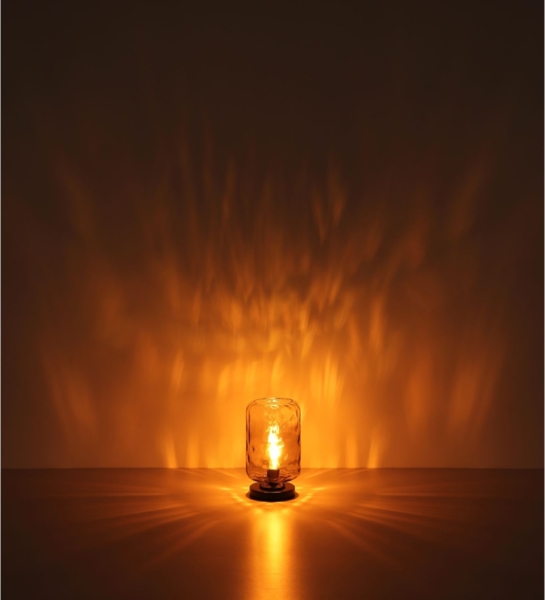 Tischleuchte, schwarz, Glas rauch, H 32,5 cm Bild 5