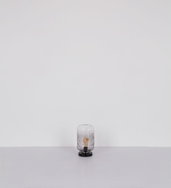 Tischleuchte, schwarz, Glas rauch, H 32,5 cm Bild 7