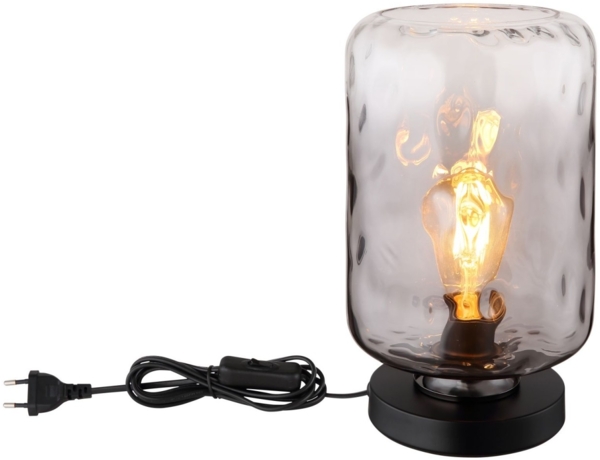 Tischleuchte, schwarz, Glas rauch, H 32,5 cm Bild 4