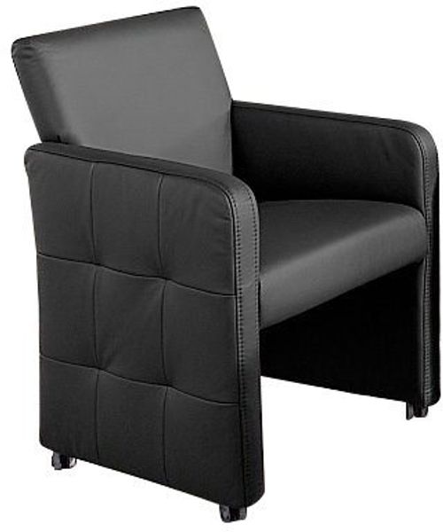 exxpo - sofa fashion Sessel Barista, Loungesessel auf Rollen mit hoher Bodenfreiheit, schmale Armlehnen, Gesamtbreite ca. 61 cm, Komfortsitzhöhe ca. 49cm