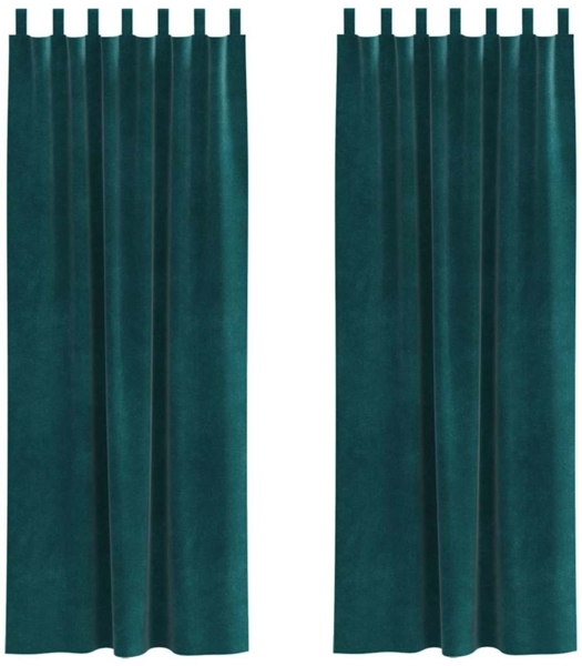 vidaXL Verdunkelungsvorhänge 2 pcs Dunkelgrün 140 x 225 cm Samt 4107220