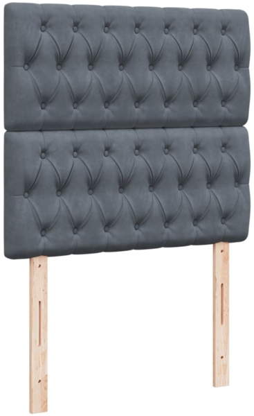 vidaXL Boxspringbett mit Matratze Dunkelgrau 90x200 cm Samt 3294545 Bild 8