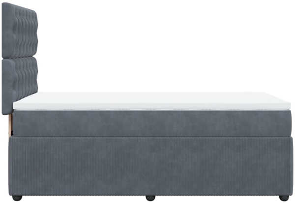 vidaXL Boxspringbett mit Matratze Dunkelgrau 90x200 cm Samt 3294545 Bild 6