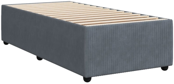 vidaXL Boxspringbett mit Matratze Dunkelgrau 90x200 cm Samt 3294545 Bild 9