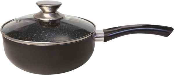 Cheffinger Sauce Pfanne Stiel Kasserolle mit Deckel Topf Bratpfanne Induktion Ø20 CF-SPL20