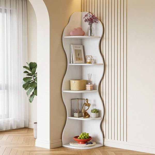 Tribesigns Eckregal mit 5 Etagen, 175 cm hoher Bücherregal, Eckregal Lagerregal