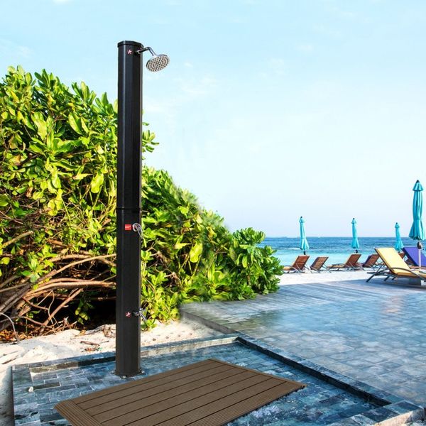 CCLIFE Gartendusche Solardusche mit Bodenplatte 35 40L Solar Gartendusche Pooldusche, mit Bodenplatte