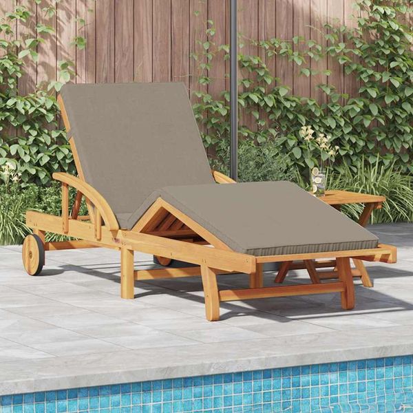 vidaXL Sonnenliege 2 pcs Taupe 200 x 67 x 84 cm Massivholz Akazie 3325182