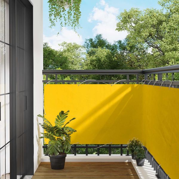 vidaXL Balkonsichtschutz Gelb 100 x 400 cm Oxford-Stoff 42030793