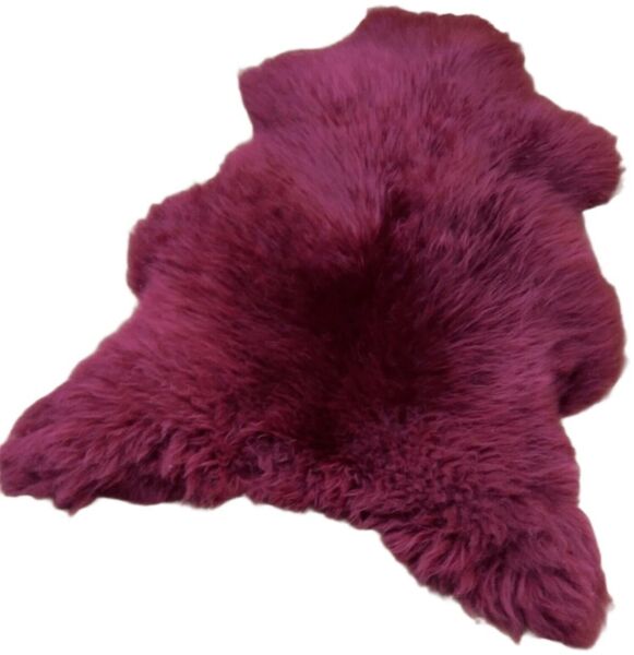 Provellus Fellteppich Bordeaux Rot Lammfell Schaffell – Gefärbt, Weiches Echtfell L–XXL, 110-120 cm x 60-70 cm