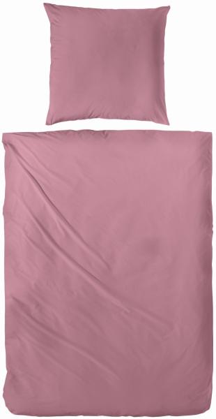 Hahn Haustextilien Luxus-Satin Bettwäsche uni Farbe rosenholz Größe 155x220 cm