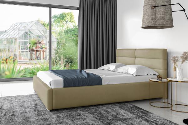 99rooms Odalys PolsterbettVelours JASMINE Creme 160x200 cm mit Bettkasten