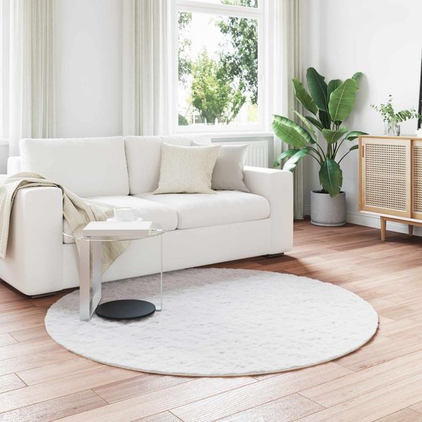 vidaXL Rutschfester Teppich aus Kunstkaninchenfell OLITE Weiß Ø 160 cm 42021626