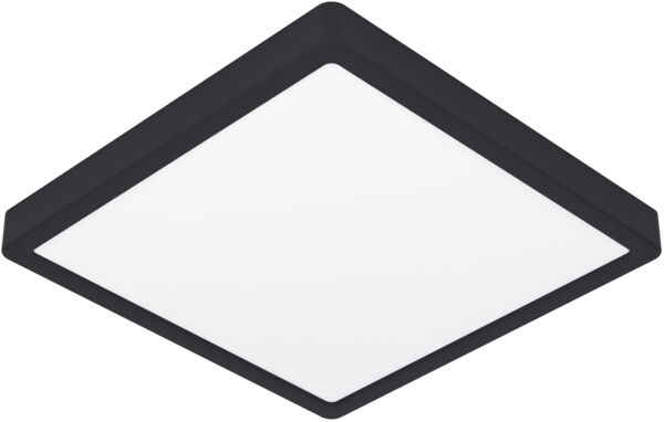 EGLO LED Deckenleuchte Fueva 6, quadratische Deckenlampe, Aufbaulampe aus Kunststoff in Schwarz und Weiß, Deckenbeleuchtung warmweiß-kaltweiß, 29x29 cm