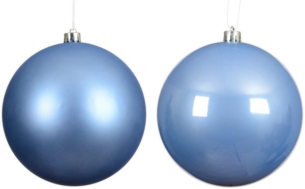 Kaemingk Weihnachtsbaumkugel, Weihnachtskugeln Kunststoff 10cm 4 Stück - Himmelblau