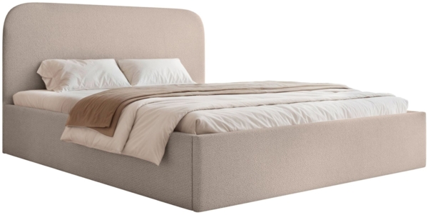 Selsey 'Sonvivo' Polsterbett mit Bettkasten, Chenille, beige, 140x200