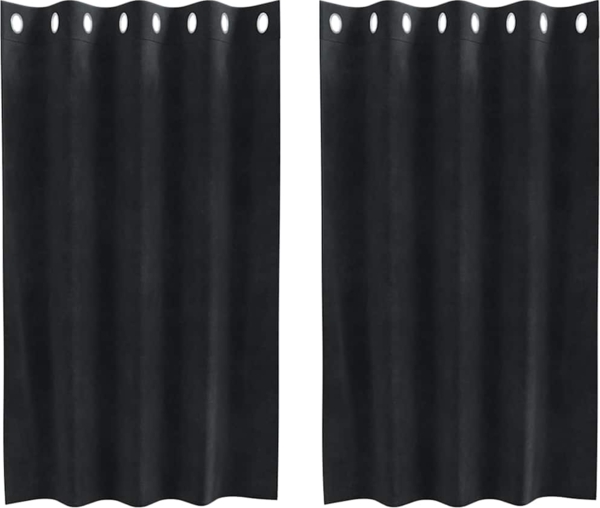 vidaXL Verdunkelungsvorhänge 2 pcs Schwarz 140 x 140 cm Samt 4107163