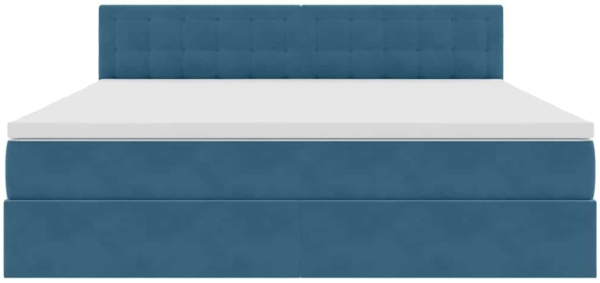 vidaXL Aufbewahrungsbett mit Matratze Dunkelblau 180x200 cm Samt 3370897 Bild 6