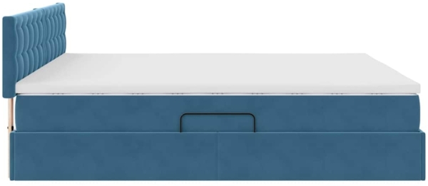 vidaXL Aufbewahrungsbett mit Matratze Dunkelblau 180x200 cm Samt 3370897 Bild 9