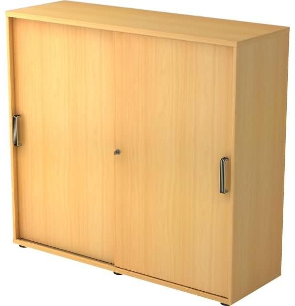 Schiebetürschrank 3 Ordnerhöhen, 120cm SG Buche