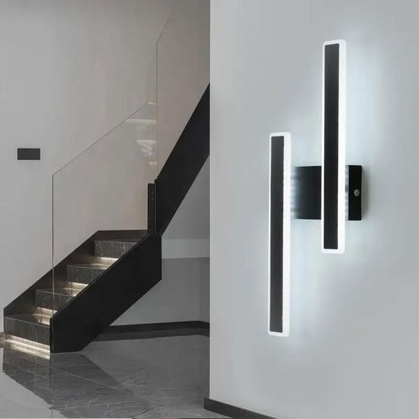 Moderne 32-W-LED-Wandleuchte in Schwarz – 3 einstellbare Farbtemperaturen für Wohnzimmer, Schlafzimmer, Flur