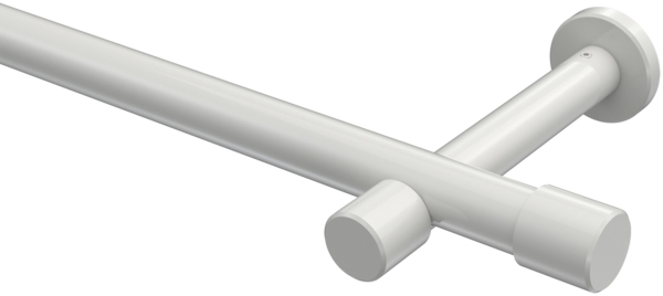 Gardinenstangen-Set Prestige Santo 120 cm, 1-läufig (ohne Ringe), 20 mm Ø Weiß