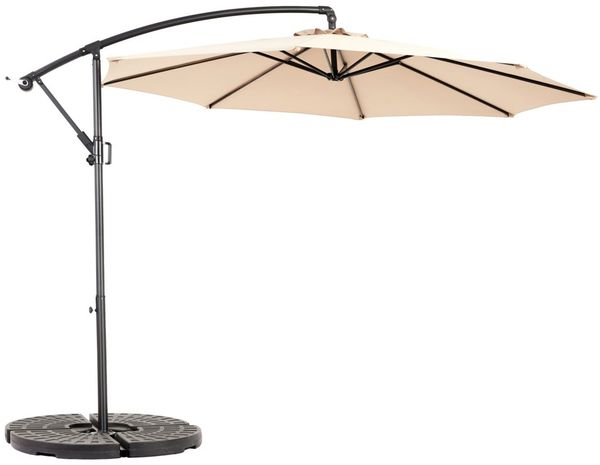 Flieks Sonnenschirm mit einfacher Neigungsverstellung, 10FT seitlich ansteigender Gartenschirm 294 x 294 x 250 cm, ohne Ständer Bild 2